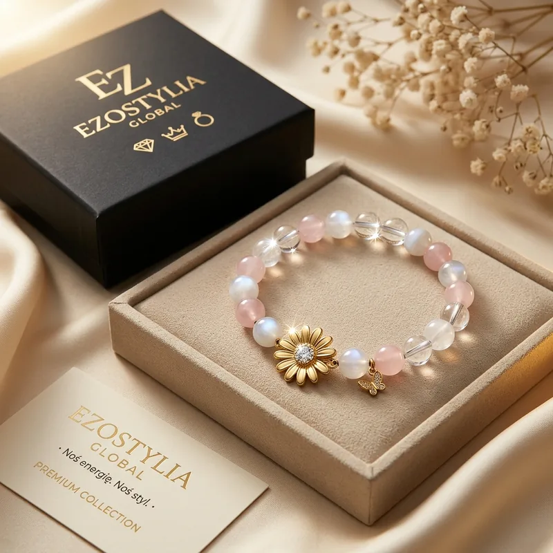 Bransoletka Pink Quartz Bloom · Czuły Świat