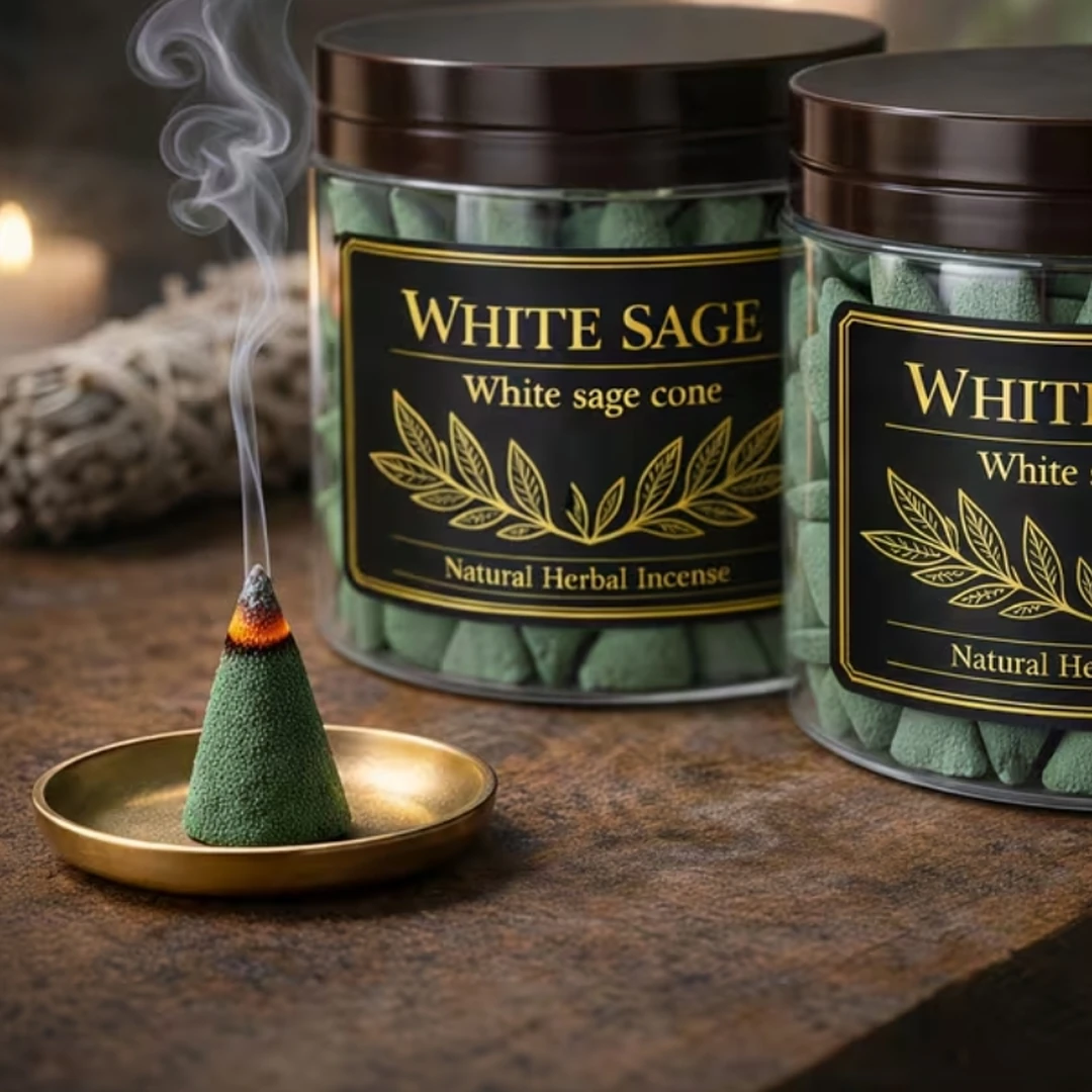 Kadzidła Stożkowe — Biała Szałwia · White Sage · Premium