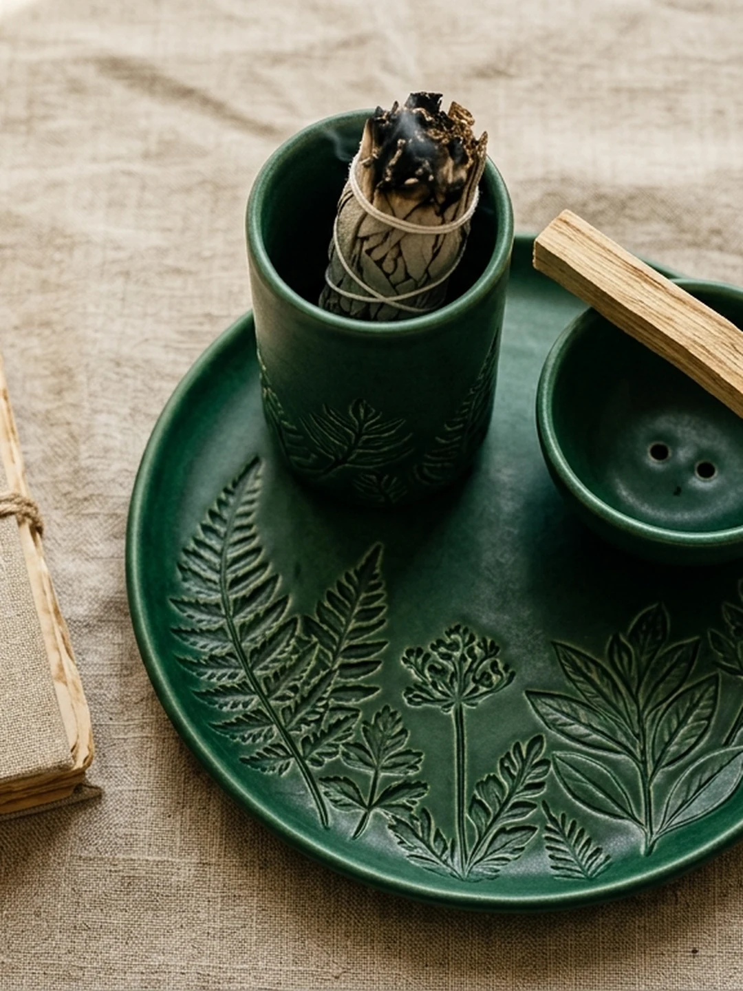 Ceramiczny Zestaw — Świecznik & Palnik Wielofunkcyjny (3 el.)