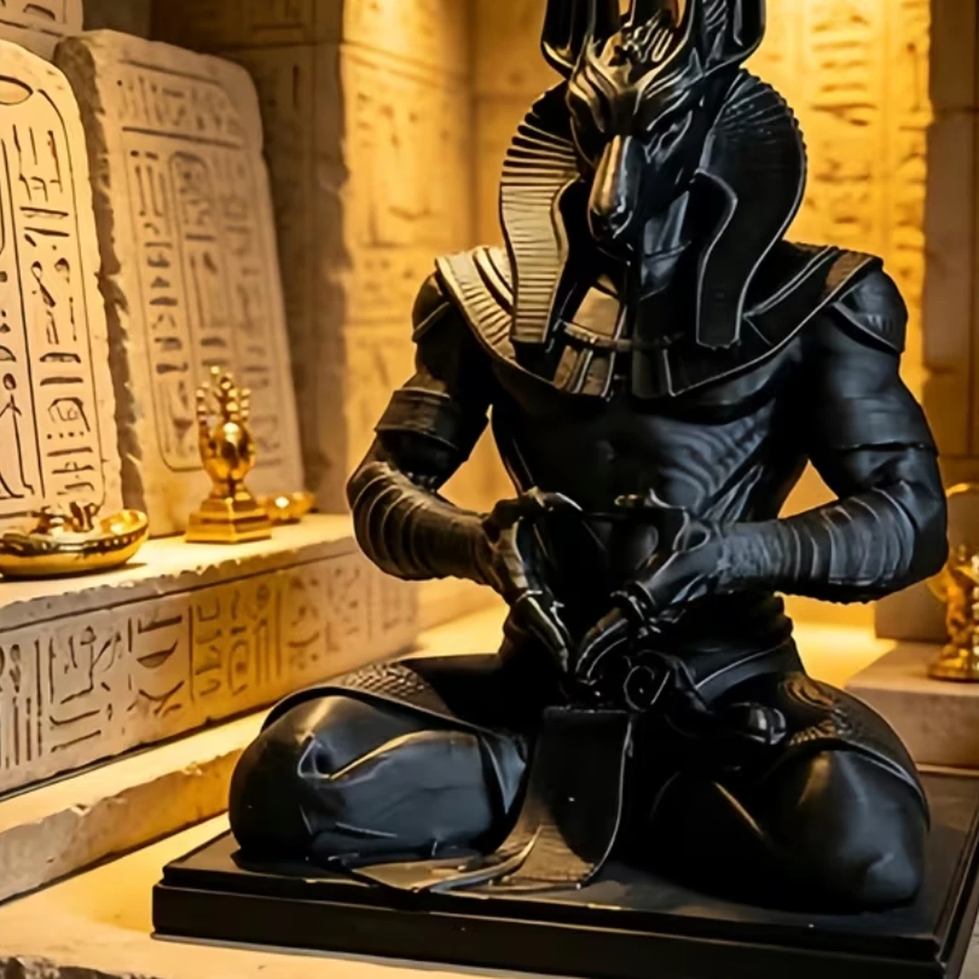 Statua Anubis — Bóg Szakala · Czarna · Egipska Medytacja